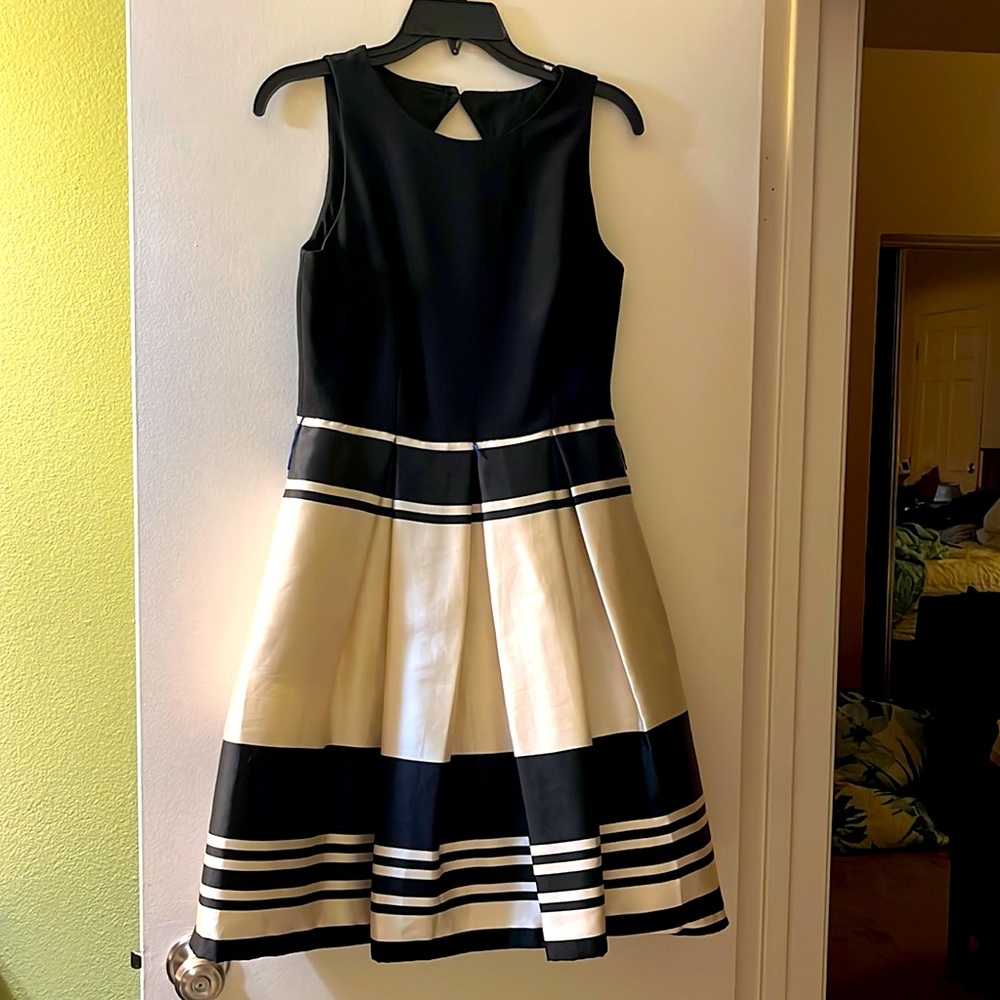Eliza J black and white knee length dress